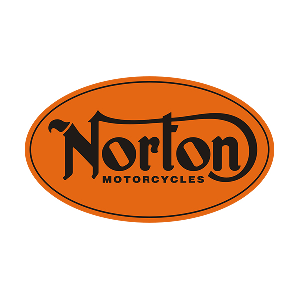 Norton Motorcycles Orange Oval Sticker Decal V1 Rotten Remains