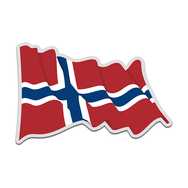 Norway Waving Flag Norwegian Nordic Vinyl Decal Sticker (RH) V4 Rotten Remains