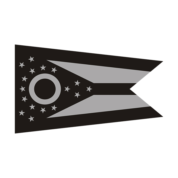 Ohio State Subdued Flag Black Gray Decal OH Vinyl Sticker Rotten Remains