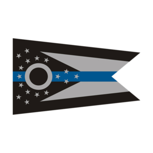 Ohio State Flag Thin Blue Line OH Police Officer Sheriff Sticker Decal Rotten Remains
