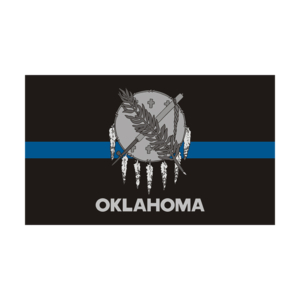 Oklahoma State Flag Thin Blue Line OK Police Officer Sheriff Sticker Decal Rotten Remains