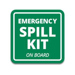 Emergency Spill Kit on Board Industrial Chemical Safety Sticker Decal Rotten Remains