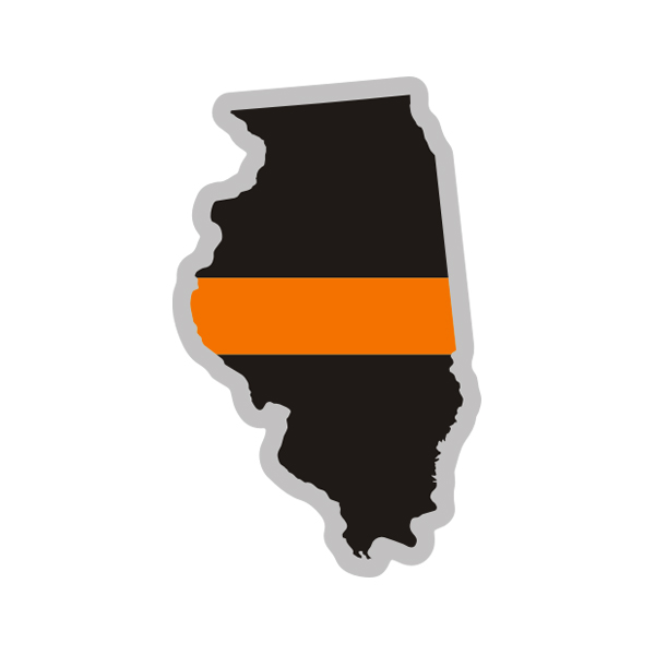 Illinois State Thin Orange Line Decal IL Search Rescue Vinyl Sticker Rotten Remains