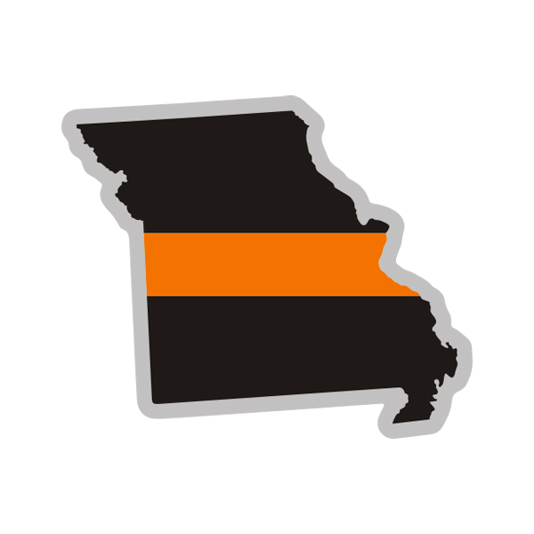 Missouri State Thin Orange Line Decal MO Search Rescue Vinyl Sticker Rotten Remains
