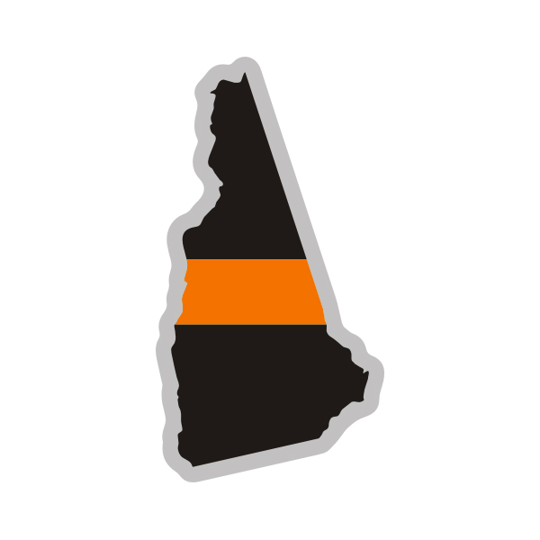 New Hampshire State Thin Orange Line Decal NH Search Rescue Vinyl Sticker Rotten Remains