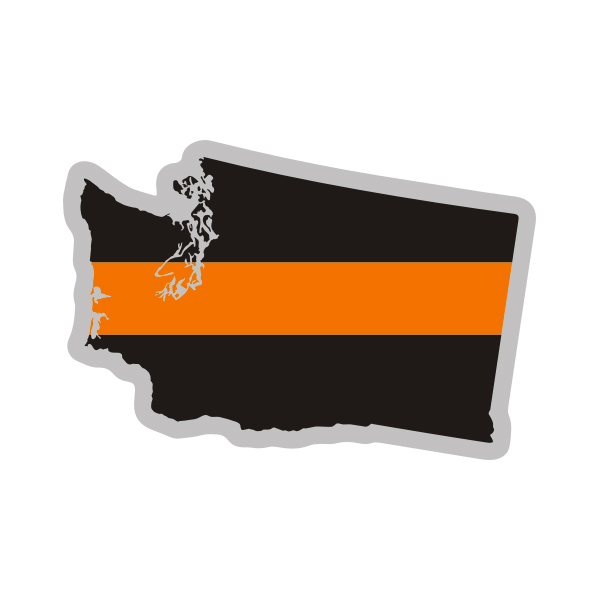 Washington State Thin Orange Line Decal WA Search Rescue Vinyl Sticker Rotten Remains