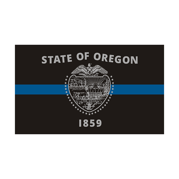 Oregon State Flag Thin Blue Line OR Police Officer Sheriff Sticker Decal Rotten Remains