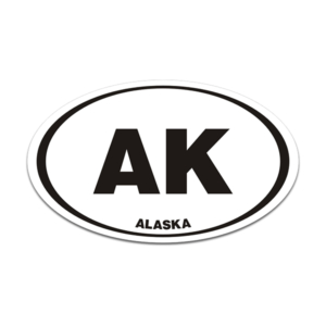 Alaska AK State Oval Decal Euro Vinyl Sticker Rotten Remains