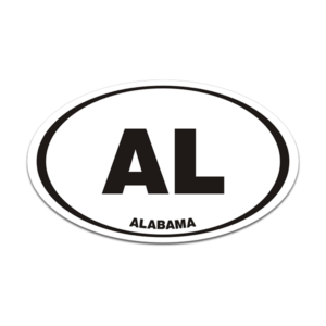 Alabama AL State Oval Decal Euro Vinyl Sticker Rotten Remains
