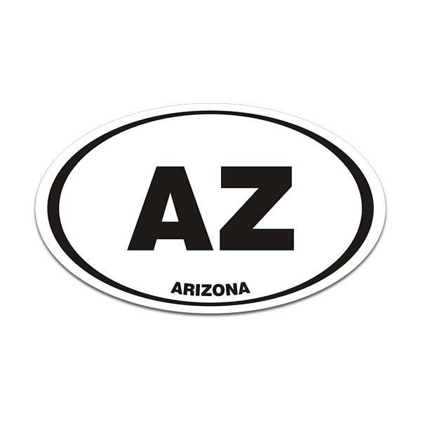 Arizona AZ State Oval Decal Euro Vinyl Sticker - Rotten Remains