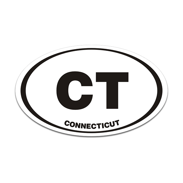 Connecticut CT State Oval Decal Euro Vinyl Sticker Rotten Remains