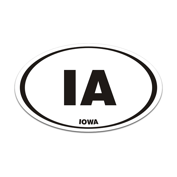 Iowa IA State Oval Decal Euro Vinyl Sticker Rotten Remains