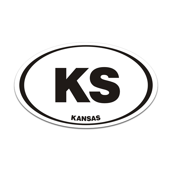 Kansas KS State Oval Decal Euro Vinyl Sticker Rotten Remains