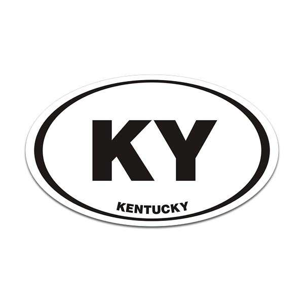 Kentucky KY State Oval Decal Euro Vinyl Sticker Rotten Remains
