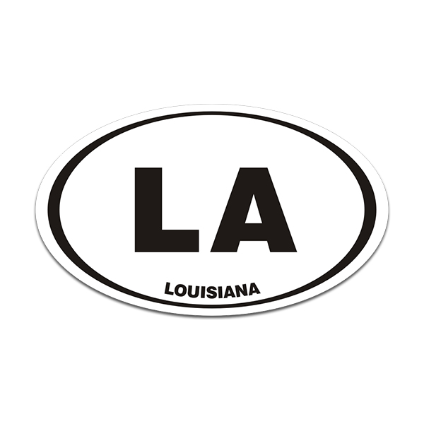 Louisiana LA State Oval Decal Euro Vinyl Sticker Rotten Remains