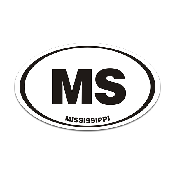 Mississippi MS State Oval Decal Euro Vinyl Sticker Rotten Remains