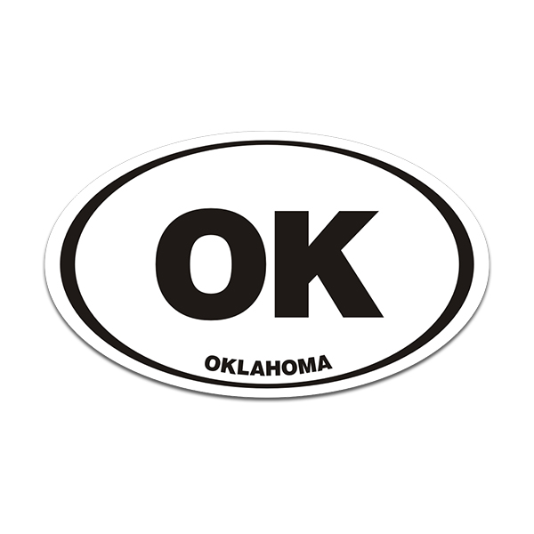 Oklahoma OK State Oval Decal Euro Vinyl Sticker Rotten Remains