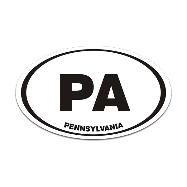 Pennsylvania PA State Oval Decal Euro Vinyl Sticker Rotten Remains