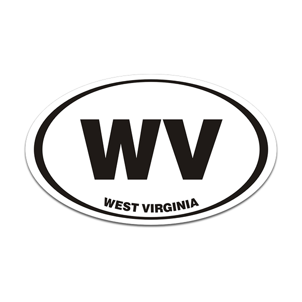 West Virginia WV State Oval Decal Euro Vinyl Sticker Rotten Remains