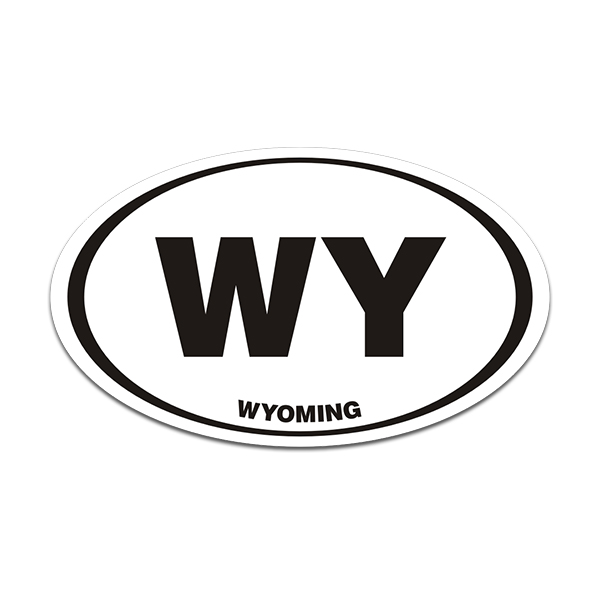 Wyoming WY State Oval Decal Euro Vinyl Sticker Rotten Remains