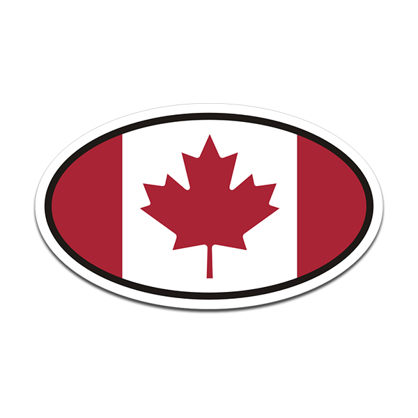 Canada Flag Oval Vinyl Sticker Decal Euro Car Truck Canadian Maple Leaf Rotten Remains