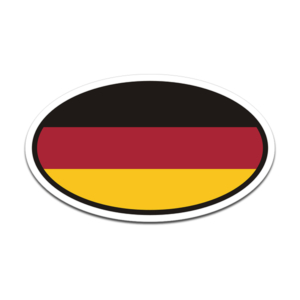 Germany Flag Oval Vinyl Sticker Decal Euro Car Truck German Deutschland
