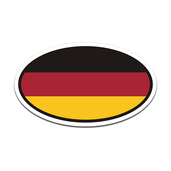 Germany Flag Oval Vinyl Sticker Decal Euro Car Truck German Deutschland