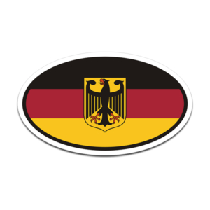 Germany Flag Oval Vinyl Sticker Decal Euro German Eagle Bundesadler V2