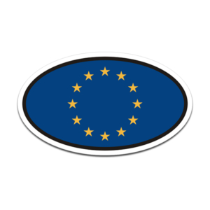 European Union Flag Oval Vinyl Sticker Decal Euro Car Truck