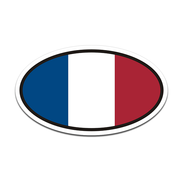 France Flag Oval Vinyl Sticker Decal Euro Car Truck French