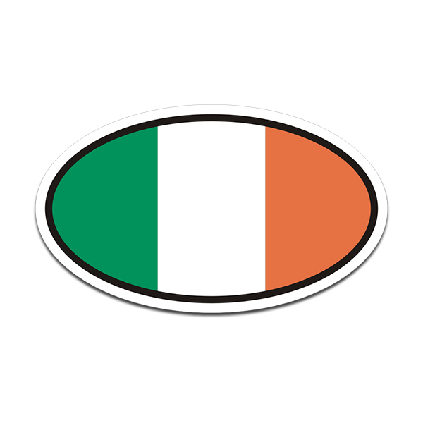 Ireland Flag Oval Vinyl Sticker Decal Euro Car Truck Irish