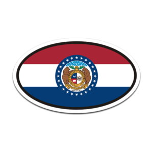 Missouri Flag Oval Vinyl Sticker Decal Euro Car Truck MO USA Rotten Remains