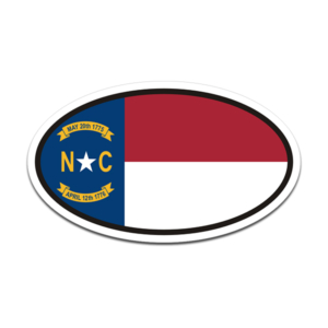 North Carolina Flag Oval Vinyl Sticker Decal Euro Car Truck NC USA Rotten Remains