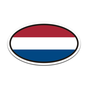 Netherlands Flag Oval Vinyl Sticker Decal Euro Dutch Nederland