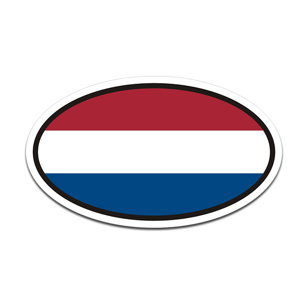 Netherlands Flag Oval Vinyl Sticker Decal Euro Dutch Nederland