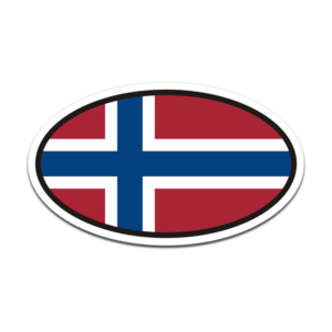 Norway Flag Oval Vinyl Sticker Decal Euro Car Truck Norwegian Nordic