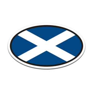 Scotland Flag Oval Vinyl Sticker Decal Euro Saltire St Andrew’s Cross