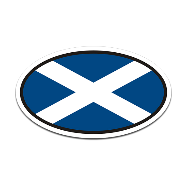 Scotland Flag Oval Vinyl Sticker Decal Euro Saltire St Andrew’s Cross