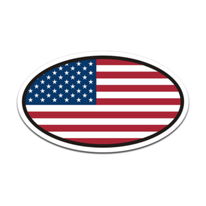 American Flag Oval Vinyl Sticker Decal United States of America