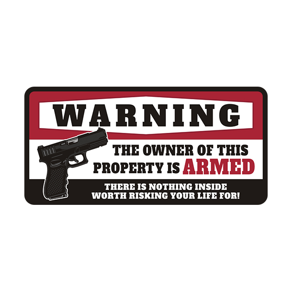 x2 Guns Not Allowed Warning Security No 5x5 Decal Sticker Vinyl 