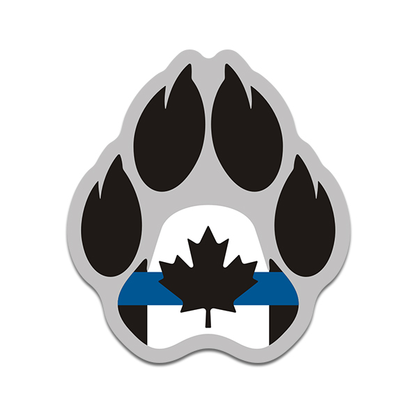 K-9 Paw Canada Flag Thin Blue Line Police RCMP K9 Unit Sticker Decal V2 Rotten Remains