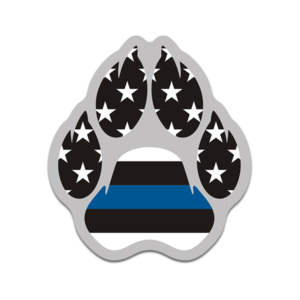 K-9 Paw American Flag Thin Blue Line Police Sheriff K9 Unit Sticker Decal V2 Rotten Remains