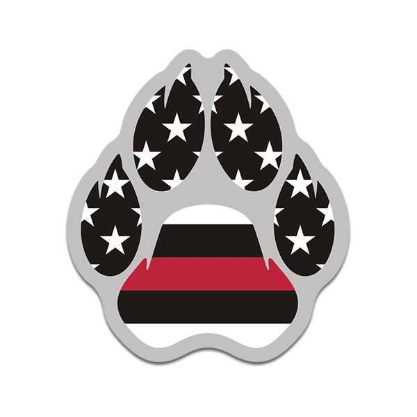 K-9 Paw American Flag Thin Red Line Arson Detection K9 Unit Sticker Decal V2 Rotten Remains