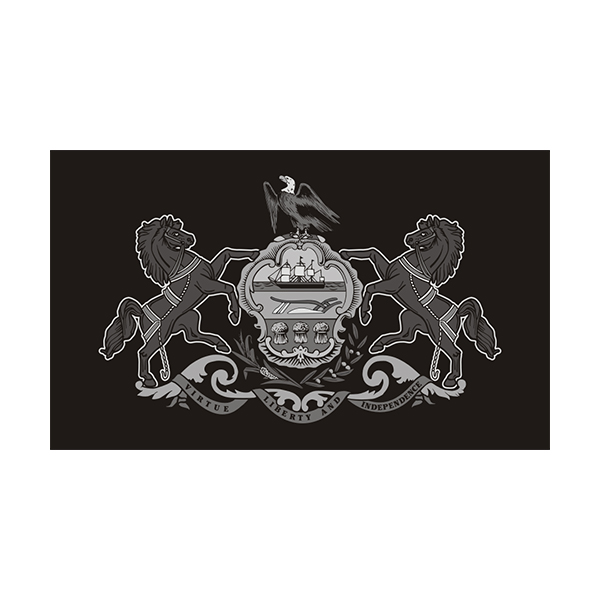 Pennsylvania State Subdued Flag Black Gray Decal PA Vinyl Sticker