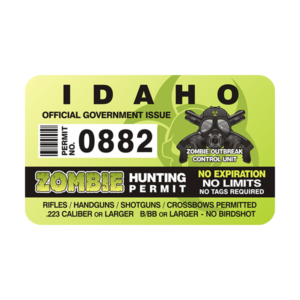 Idaho Zombie Hunting Permit Sticker