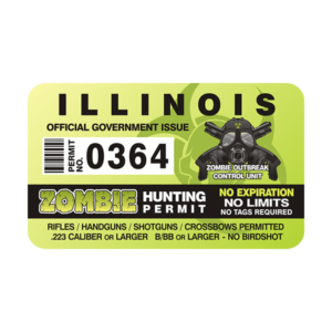 Illinois Zombie Hunting Permit Sticker