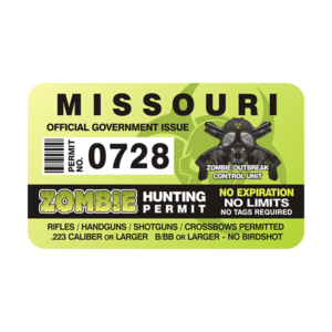 Missouri Zombie Hunting Permit Sticker