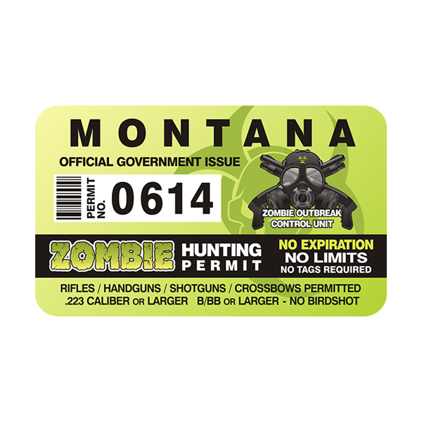 Montana Zombie Hunting Permit Sticker