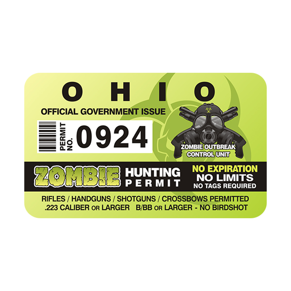 Ohio Zombie Hunting Permit Sticker