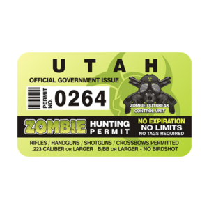 Utah Zombie Hunting Permit Sticker
